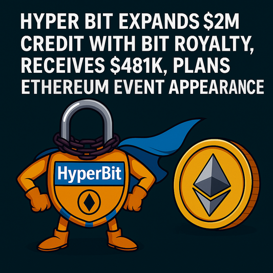 HYPER BIT INCREASES CREDIT LINE WITH BIT ROYALTY TO $2 MILLION FOR CRYPTO TREASURY PURCHASES, RECEIVES $481,250 FROM WARRANT AND OPTION EXERCISES AND ANNOUNCES PLANNED ATTENDANCE AT ETHEREUM EVENT