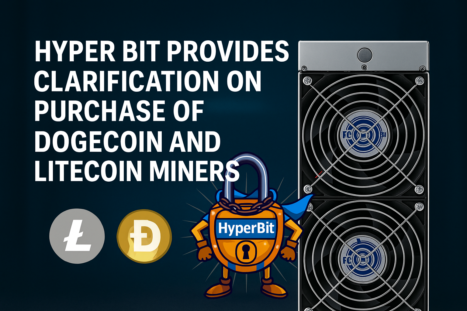 HYPER BIT PROVIDES CLARIFICATION ON PURCHASE OF DOGECOIN AND LITECOIN MINERS