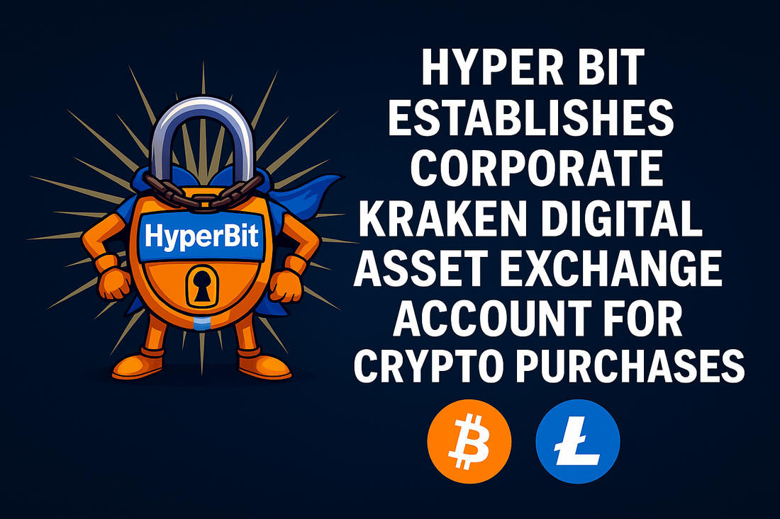 HYPER BIT ESTABLISHES CORPORATE KRAKEN DIGITAL ASSET EXCHANGE ACCOUNT FOR CRYPTO PURCHASES