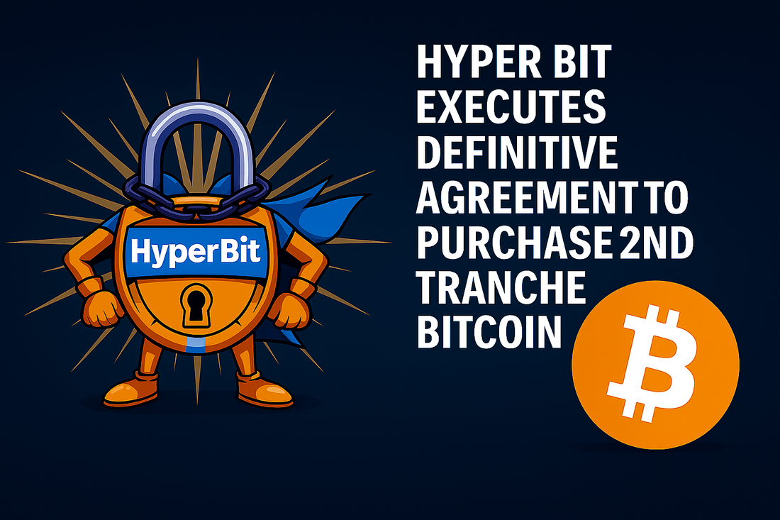 HYPER BIT EXECUTES DEFINITIVE AGREEMENT TO PURCHASE 2ND TRANCHE BITCOIN